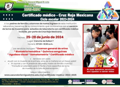 Certificado médico 2024-2025