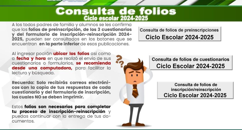 Consulta de folios – Ciclo Escolar 2024-2025