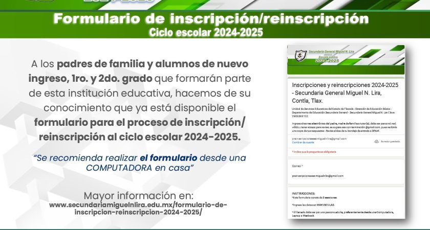 Formulario de inscripcion-reinscripcion 2024-2025