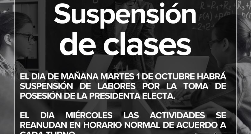 Aviso importante – Suspension de clases