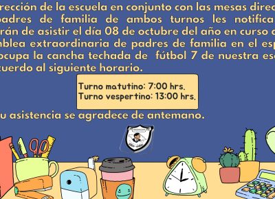 Asamblea extraordinaria – Sociedad de padres de familia