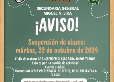 Suspensión de clases 22 de octubre de 2024