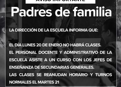 Aviso importante a padres de familia.