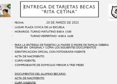 Entrega de tarjetas becas “Rita Cetina”