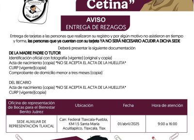 Aviso – Entrega de rezagos
