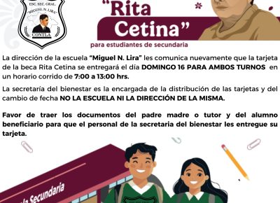 Beca Universal de Educación Básica “Rita Cetina” para estudiantes de Secundaria