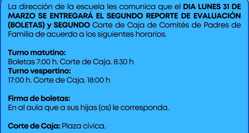 Reunión – Entrega de reportes de evaluación 2do. periodo y corte caja 2024-2025