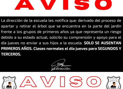 Aviso – Mantenimiento 1er. grado