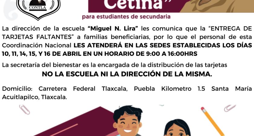 Beca Universal de Educación Básica “Rita Cetina” para estudiantes de secundaria