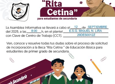Aviso- Reunión informativa Beca Universal de Educación Básica – “Rita Cetina”