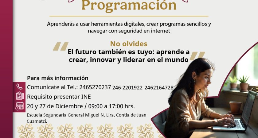 Invitación – Capacitación gratuita: “tecnología y programación”