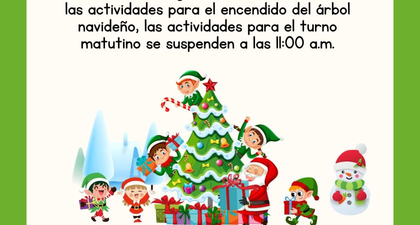 Suspensión de labores – Turno matutino – 01 de diciembre de 2025