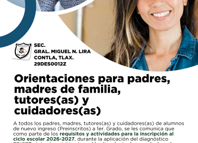Orientaciones para padres, madres de familia, tutores(as) y cuidadores(as)