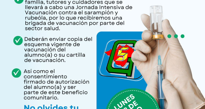 Jornada de vacunación – Sarampión y Rubeóla