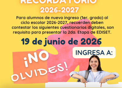 Recordatorios – Cuestionarios y 2da. Etapa EDISET 2026-2027