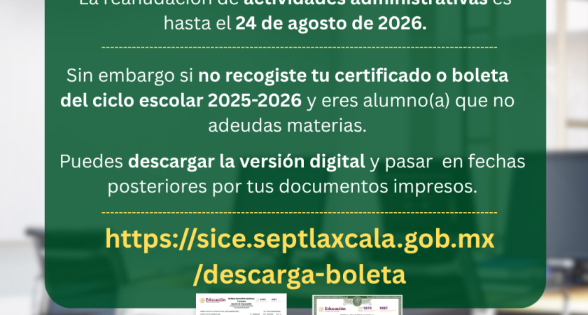 AVISO IMPORTANTE – PERIODO DE RECESO ESCOLAR