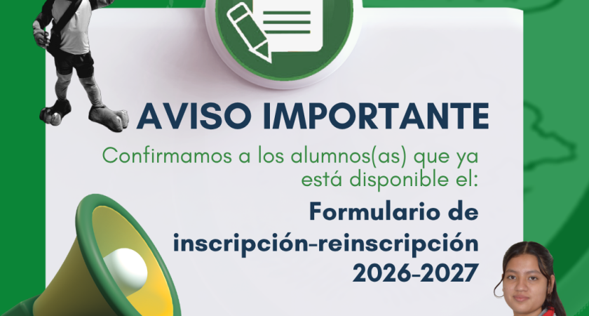Formulario Inscripciones-Reinscripción 2026-2027