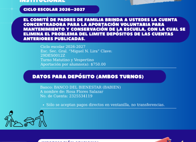 Aviso – Aportación para mantenimiento institucional