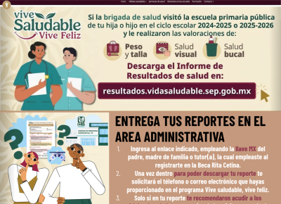 Entrega de reportes – Programa Vive saludable, vive feliz
