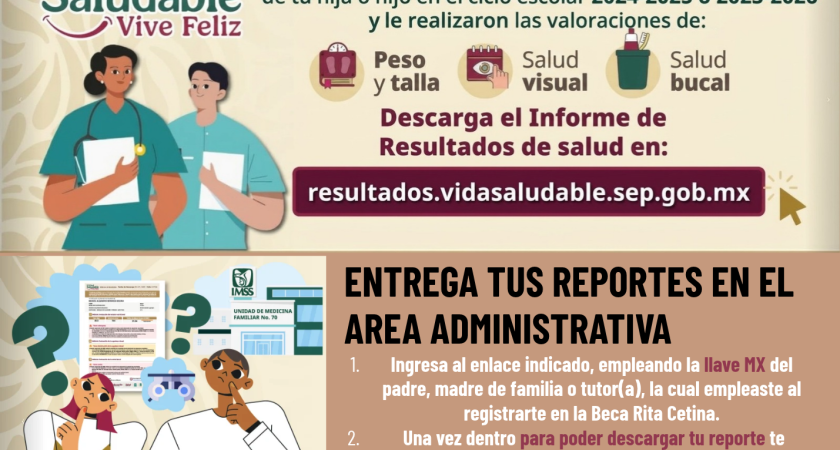 Entrega de reportes – Programa Vive saludable, vive feliz