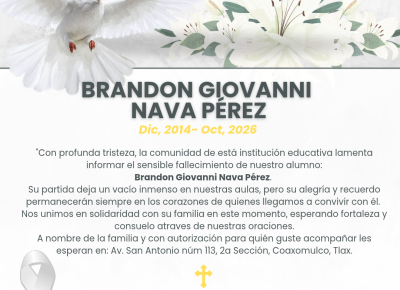 Brandon Giovanni Nava Pérez Dic, 2014- Oct, 2026