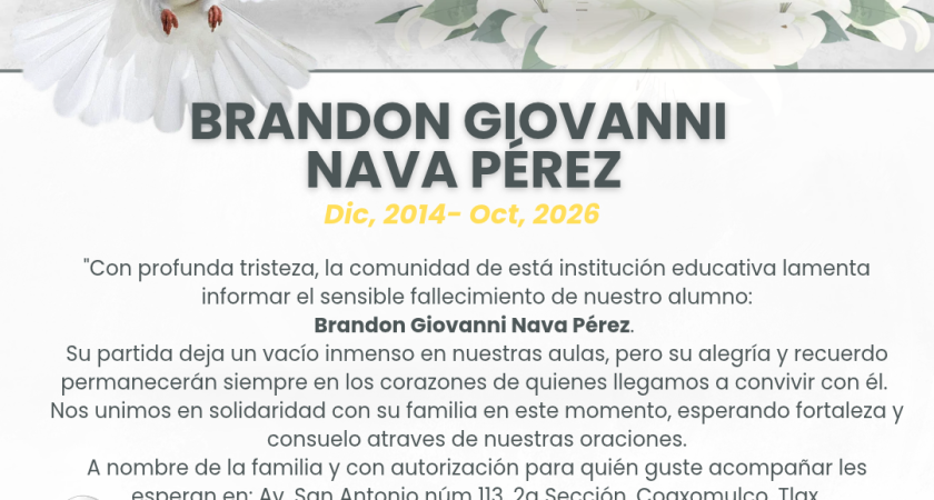 Brandon Giovanni Nava Pérez Dic, 2014- Oct, 2026